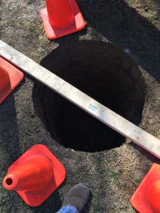digging light pole hole